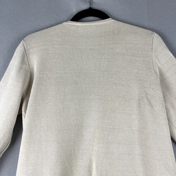 J Crew Juliette Collarless Linen Blend Sweater Blazer Women Medium Beige Minimal - Picture 12 of 14